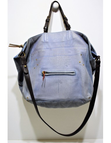 Jérome Dreyfuss, Sac porté épaule / main, " JACQUES " en cuir bleu jeans online