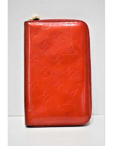 Louis Vuitton, Portefeuille compact " Eldrich ", en cuir verni rouge pas cher 