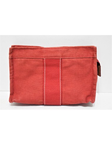 Hermès, Trousse de toilette "TOTO" en toile coton rouge Venez acheter