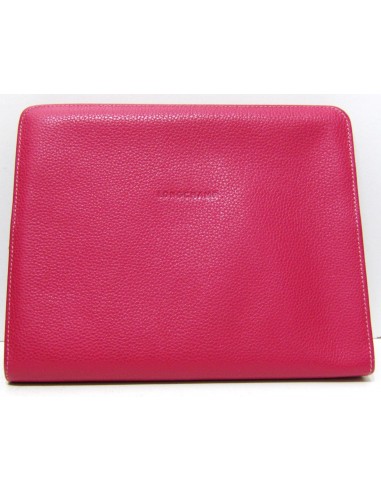 LONGCHAMP, couverture pour tablette (ipad2,3,4), en cuir foulonné rose basket pas cher