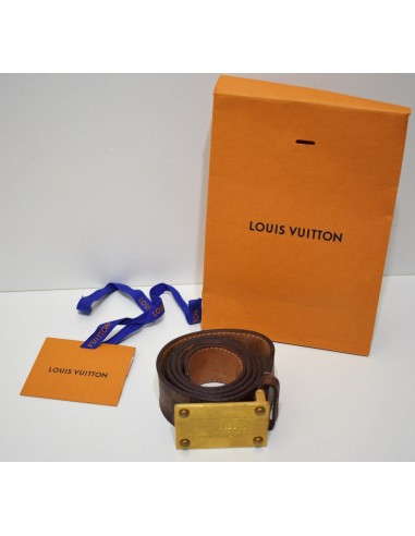 Louis Vuitton, ceinture femme avec boucle " inventeur"  en toile enduite damier ébène le concept de la Pate a emporter 