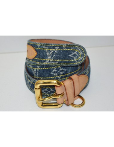 Louis Vuitton, ceinture femme avec boucle laiton doré en toile denim Les magasins à Paris