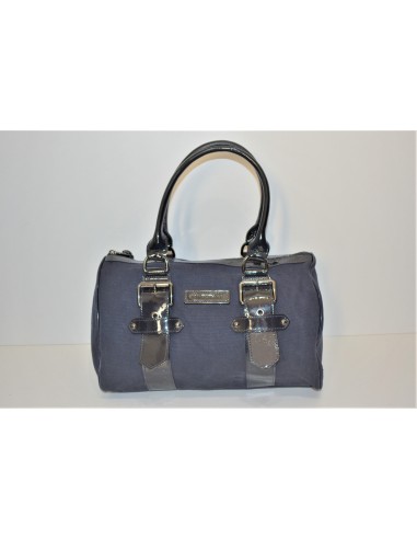 Longchamp, Sac Kate Moss, boston, en toile et cuir verni bleu marine plus qu'un jeu 