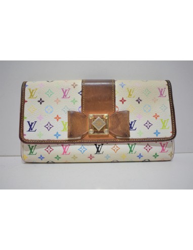 Louis Vuitton, Portefeuille Sarah Nœud en toile monogram multicolor et cuir de pas cher